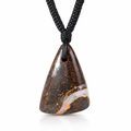 Natural Boulder Opal Pendant on Black Cord