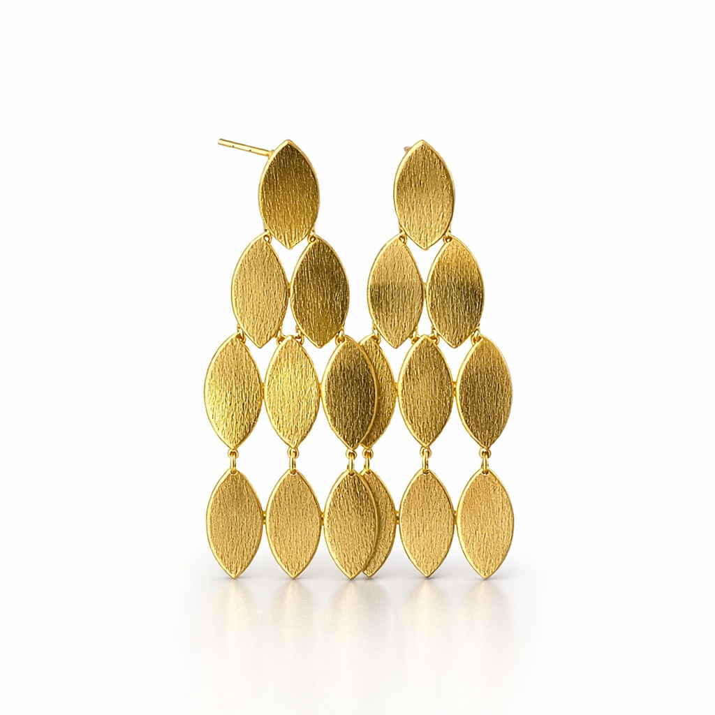 Gold Plated Brass Chandelier Earrings