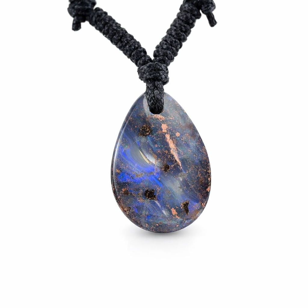 Australian Boulder Opal on Black Cord
