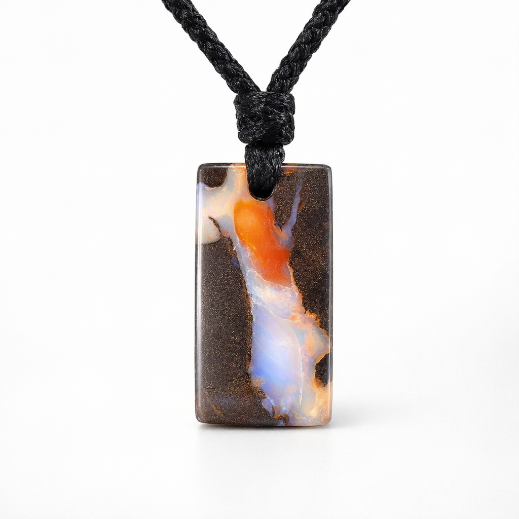 Australian Boulder Opal on Black Cord