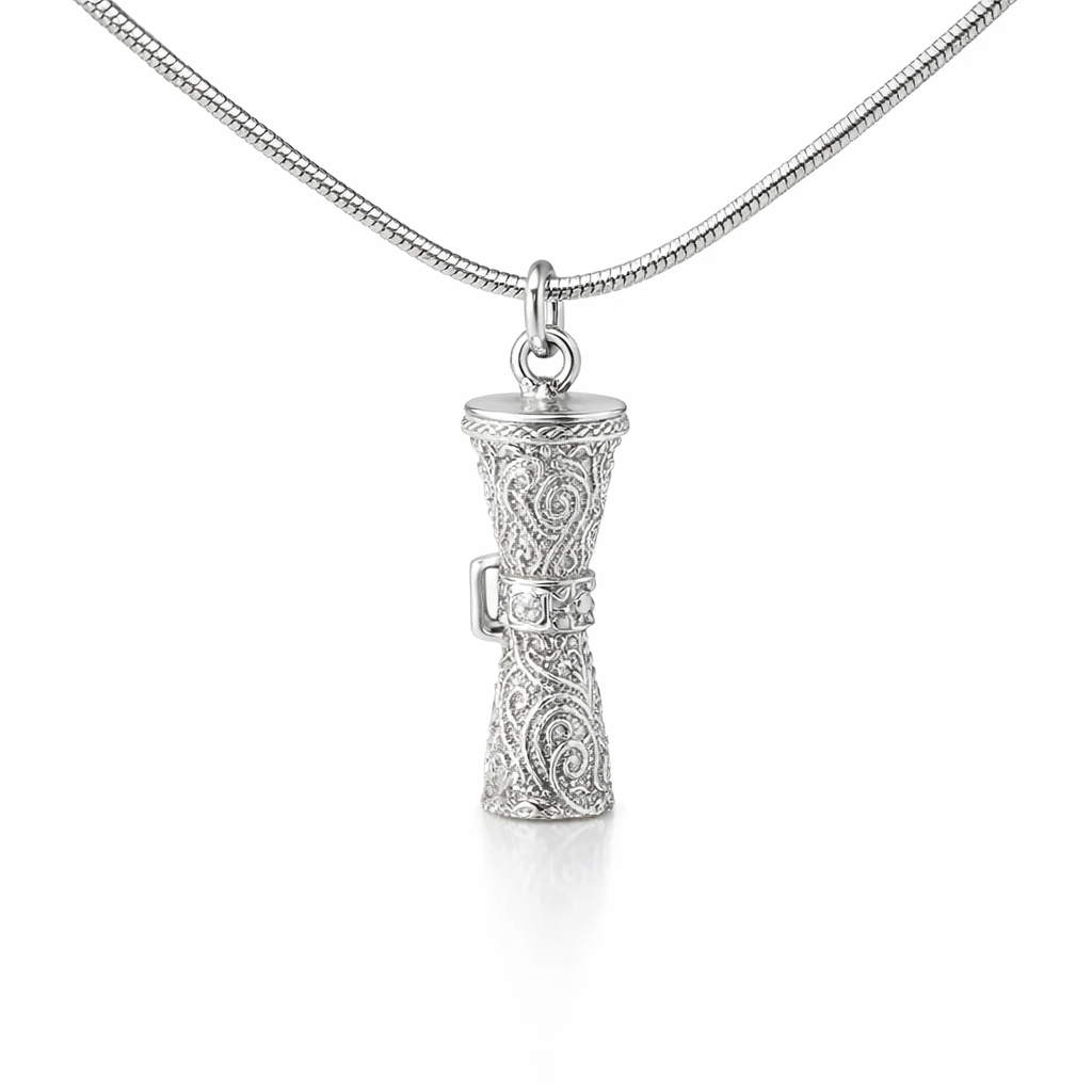 Kundu Drum Pendant In Silver