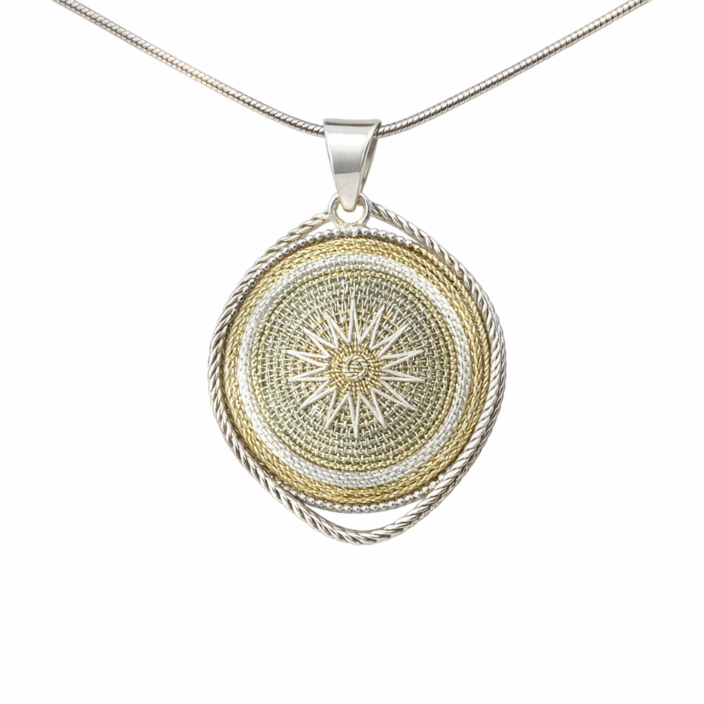 Large Star Pattern Goroka Basket Pendant