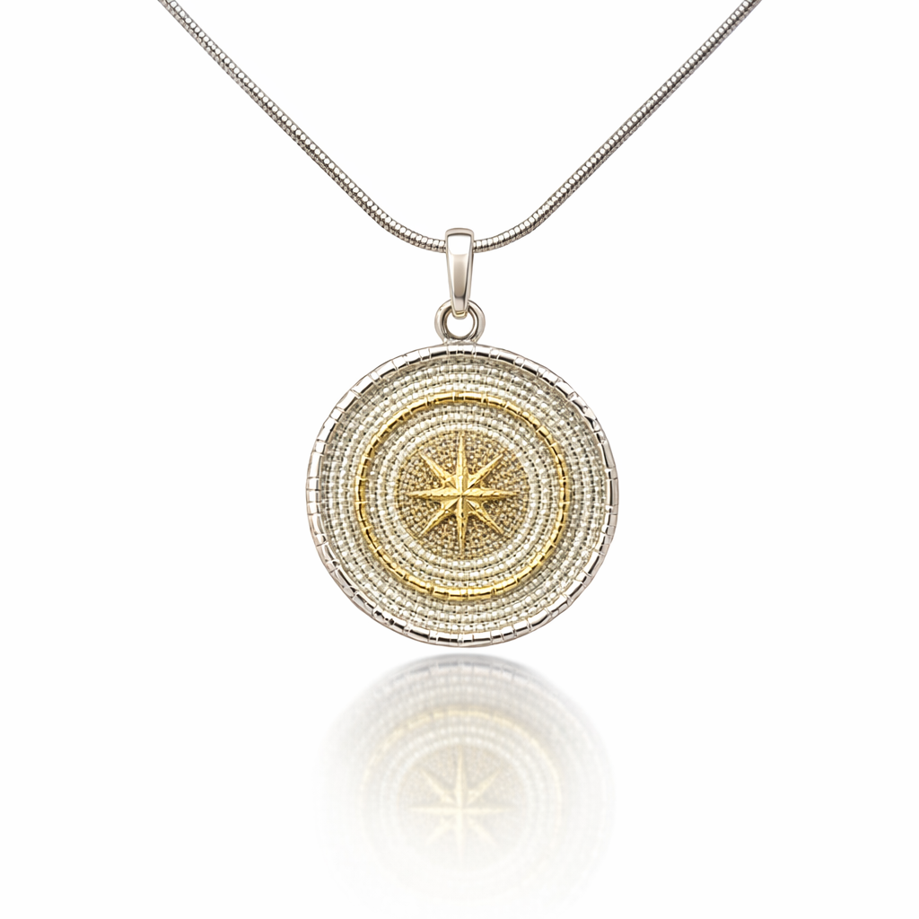 Small Two Star Goroka Basket Pendant
