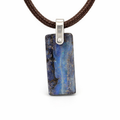 Boulder Opal Silver Pendant On Leather