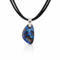Boulder Opal Silver Pendant On Leather