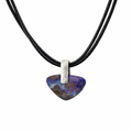 Boulder Opal Silver Pendant On Leather