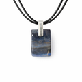 Boulder Opal Pendant W/ Silver on Leather