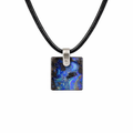 Silver Boulder Opal Pendant on Black Leather
