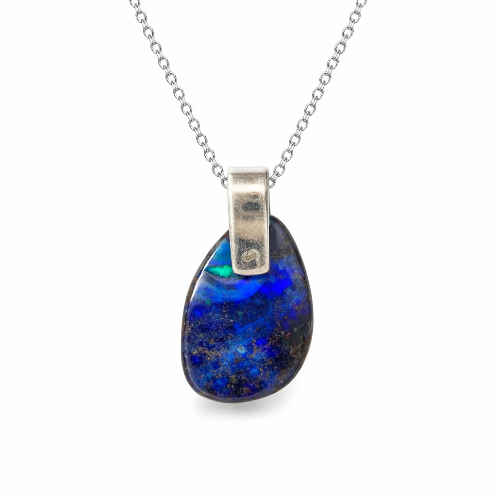 Boulder Opal Sterling Silver Pendant