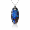 Boulder Opal Sterling Silver Pendant