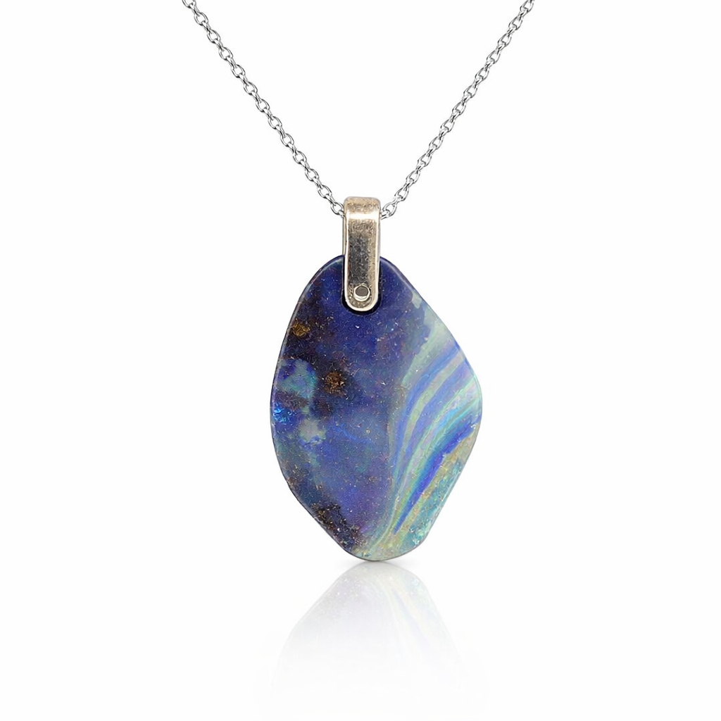 Australian Boulder Opal Pendant with Silver