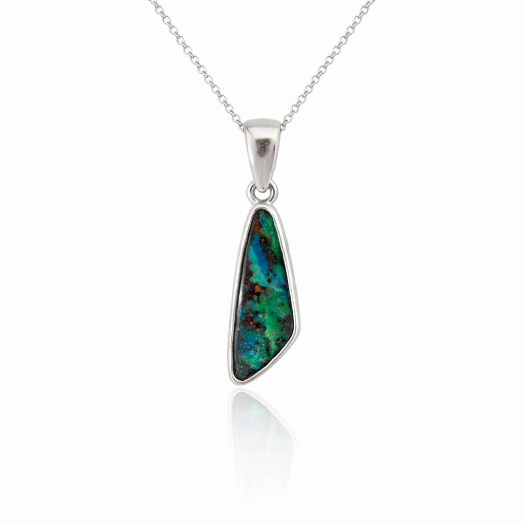 Boulder Opal Sterling Silver Pendant