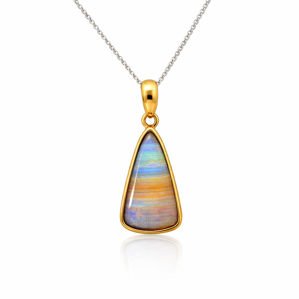 Australian Boulder Opal Pendant in Gold Plate