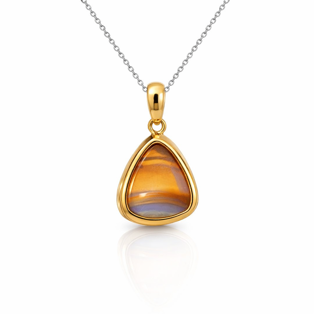 Queensland Boulder Opal Pendant in Gold Plate