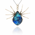 Boulder Opal Spider Pendant In Silver