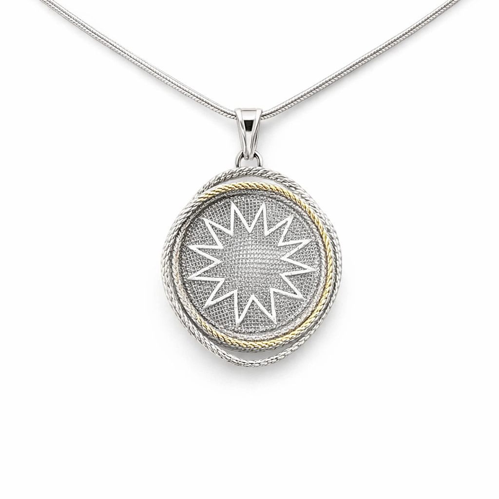 Large Sun Pattern Goroka Basket Pendant