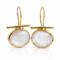 Moonstone Earrings | Gold Plated Brass