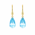 Blue Topaz Earrings | Briolettes 9K