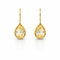 Earrings | Gold Plated Champagne Cubic Teardrop