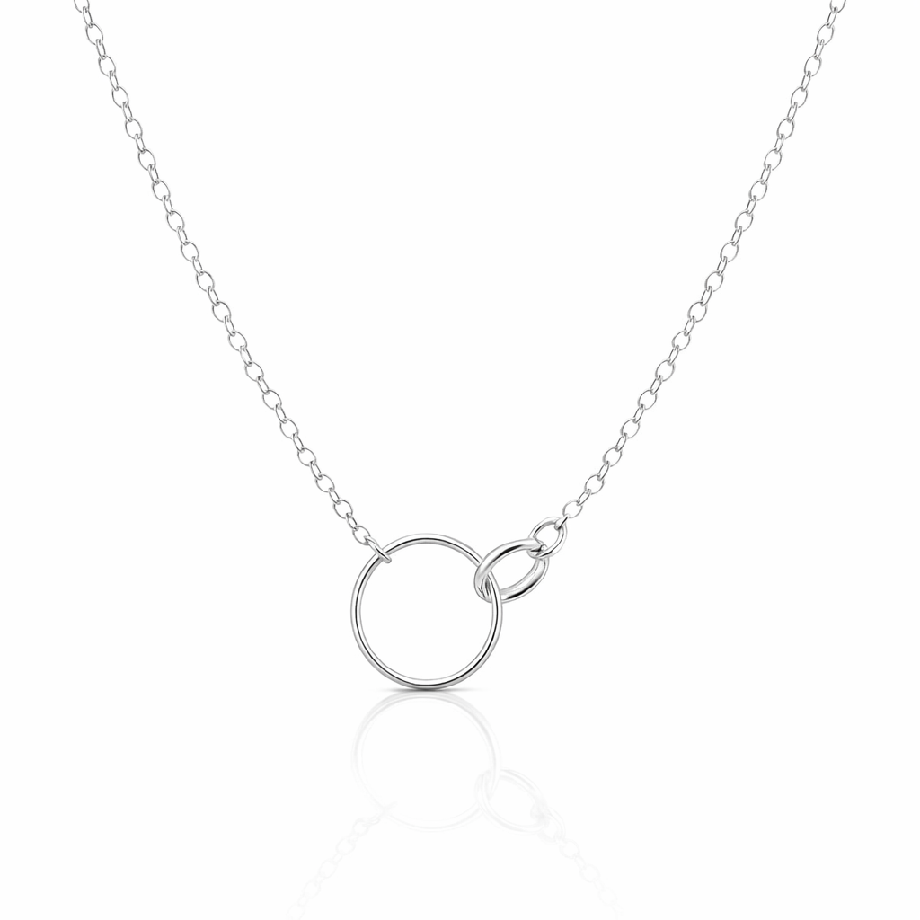 Silver Necklace With Linked Circles|Grandchildren