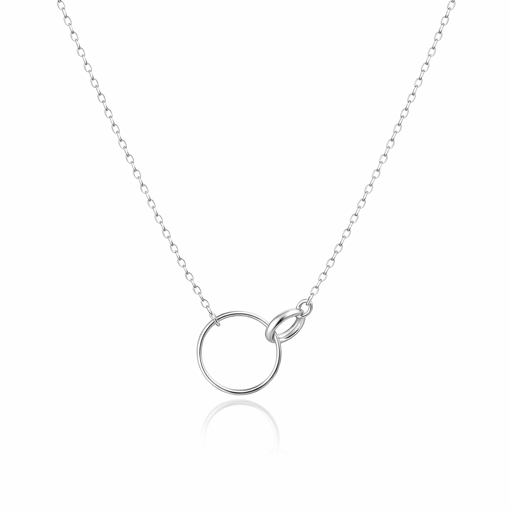 Petals Silver Necklace With Linked Circles | "Bridesmaid"