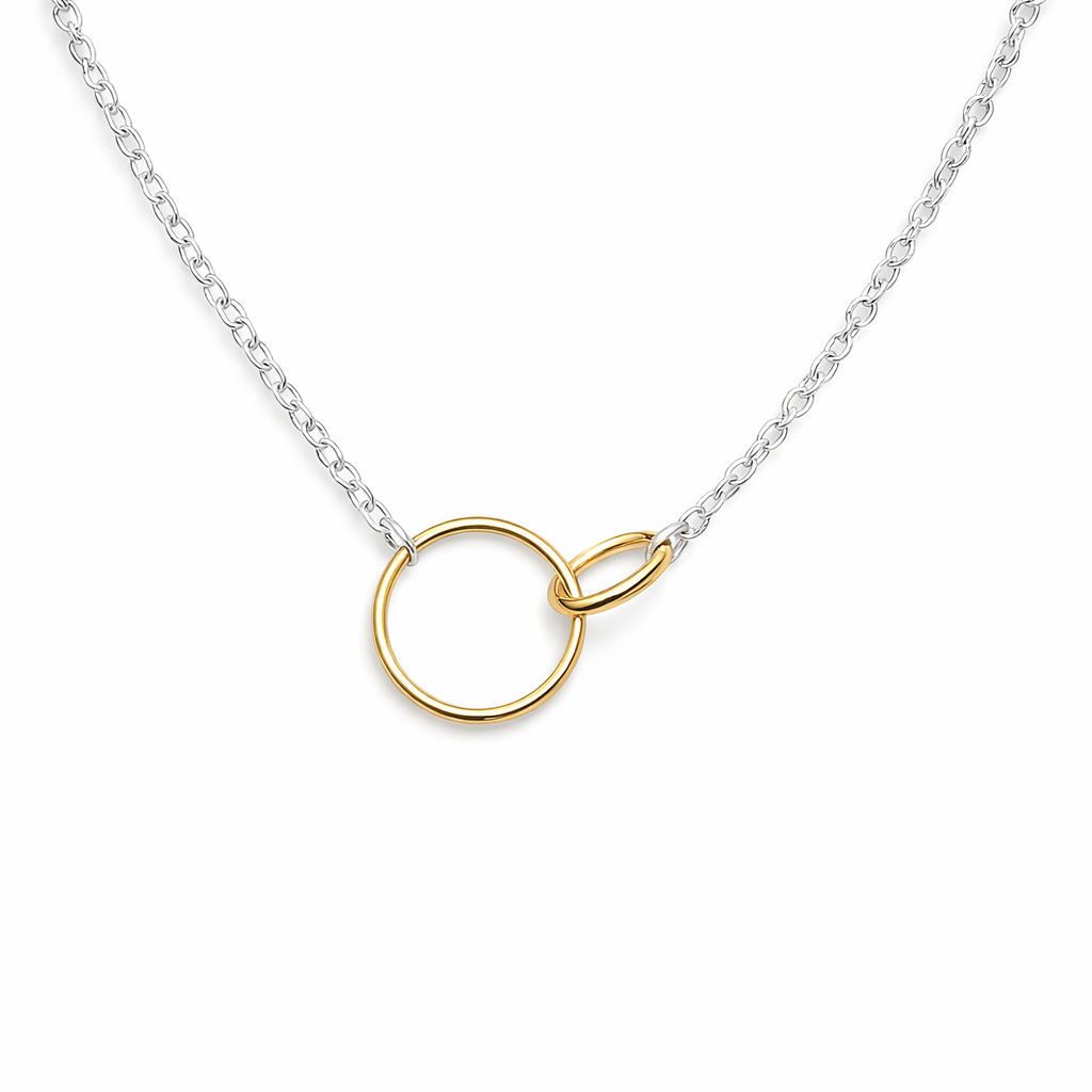 Petals Silver Necklace | "Bridesmaid" With Linked Circles
