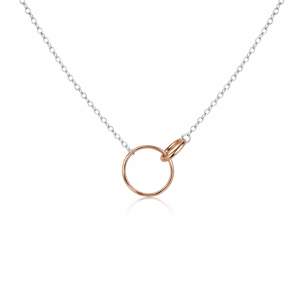 Petals Silver Necklace "Granddaughter"  With Linked Circles