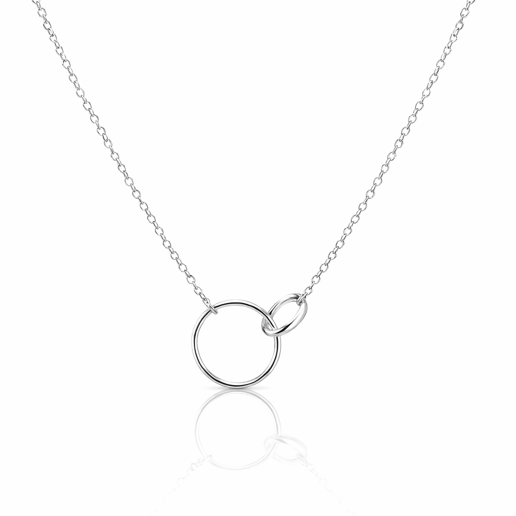 Petals Silver Necklace With Linked Circles "Niece"