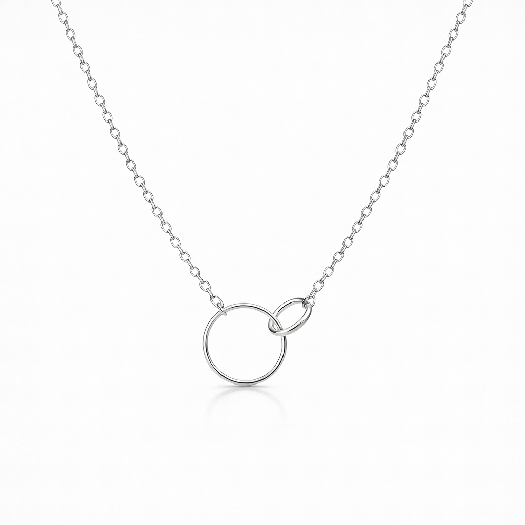 Petals Silver Necklace | "Cousins" With Linked Circles