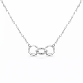 Petals Silver Necklace With Linked Circles "Mother &amp; Sons"