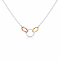 Petals Silver Necklace With Linked Circles "Mother &amp; Daughters"