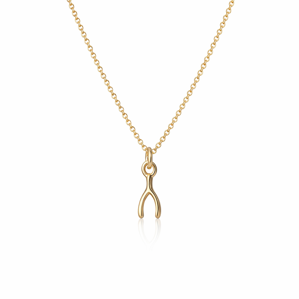 Wishbone Pendant | 9K Yellow Gold