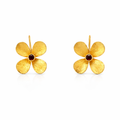 Earrings | Gold Plated Brass Flower Design