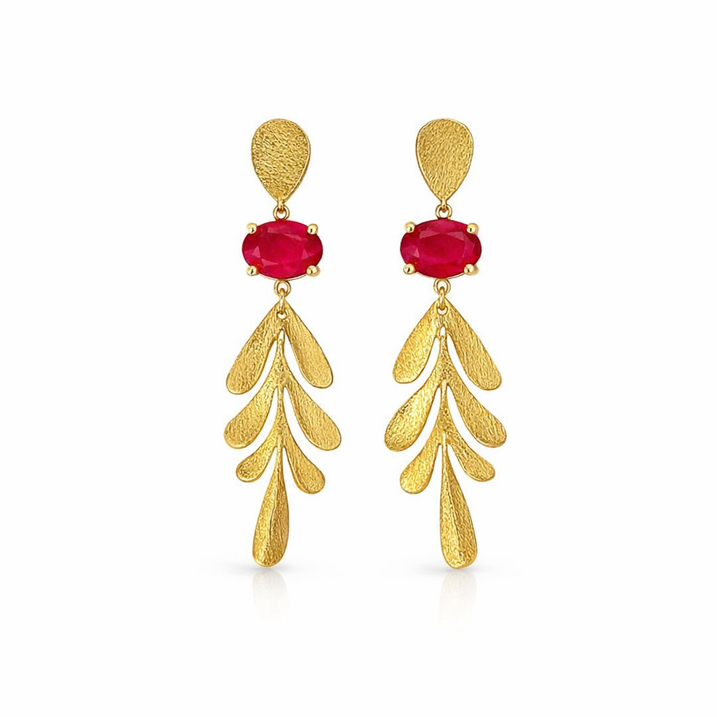 Earrings | Dangling Leaf Design