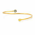 Labradorite Cuff In Yellow Gold Plated Brass