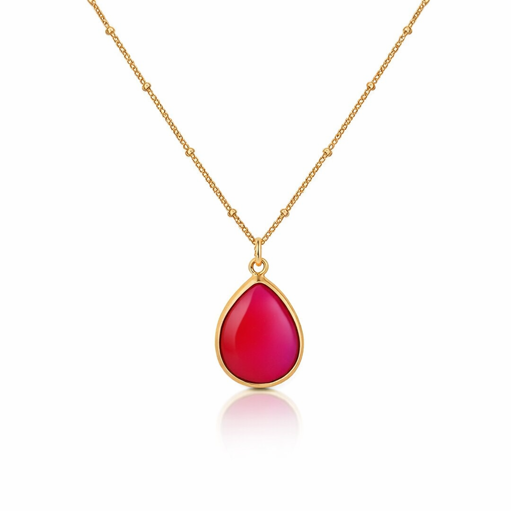 Necklace | Gold Plated with Dyed Agate