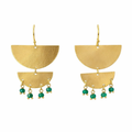 Dangling Earrings | Gold Plated Brass Tiered Moons