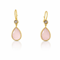 Dangling Earrings | Gold Plated Brass Dual Stone