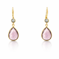 Dangling Earrings | Gold Plated Brass Dual Stone