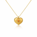 Necklace With Heart Pendant | Gold Plated Brass