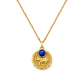 Necklace with Circle Elephant Pendant | Gold Plated Brass