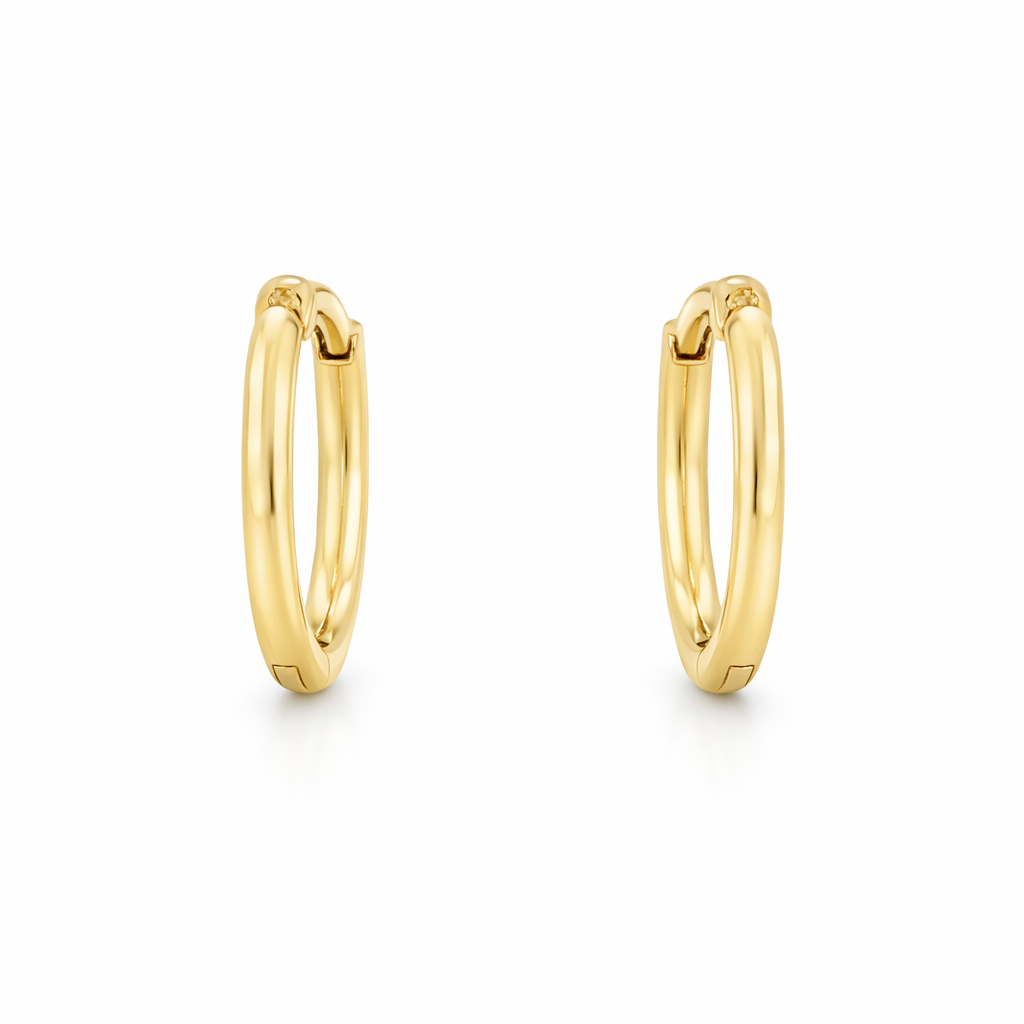 Huggie Hoop Earrings | 9K Yellow Gold 12mm x 1.9mm