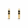 Huggie Hoop Earrings | Oval Screw Detail 9K 11x2.8mm