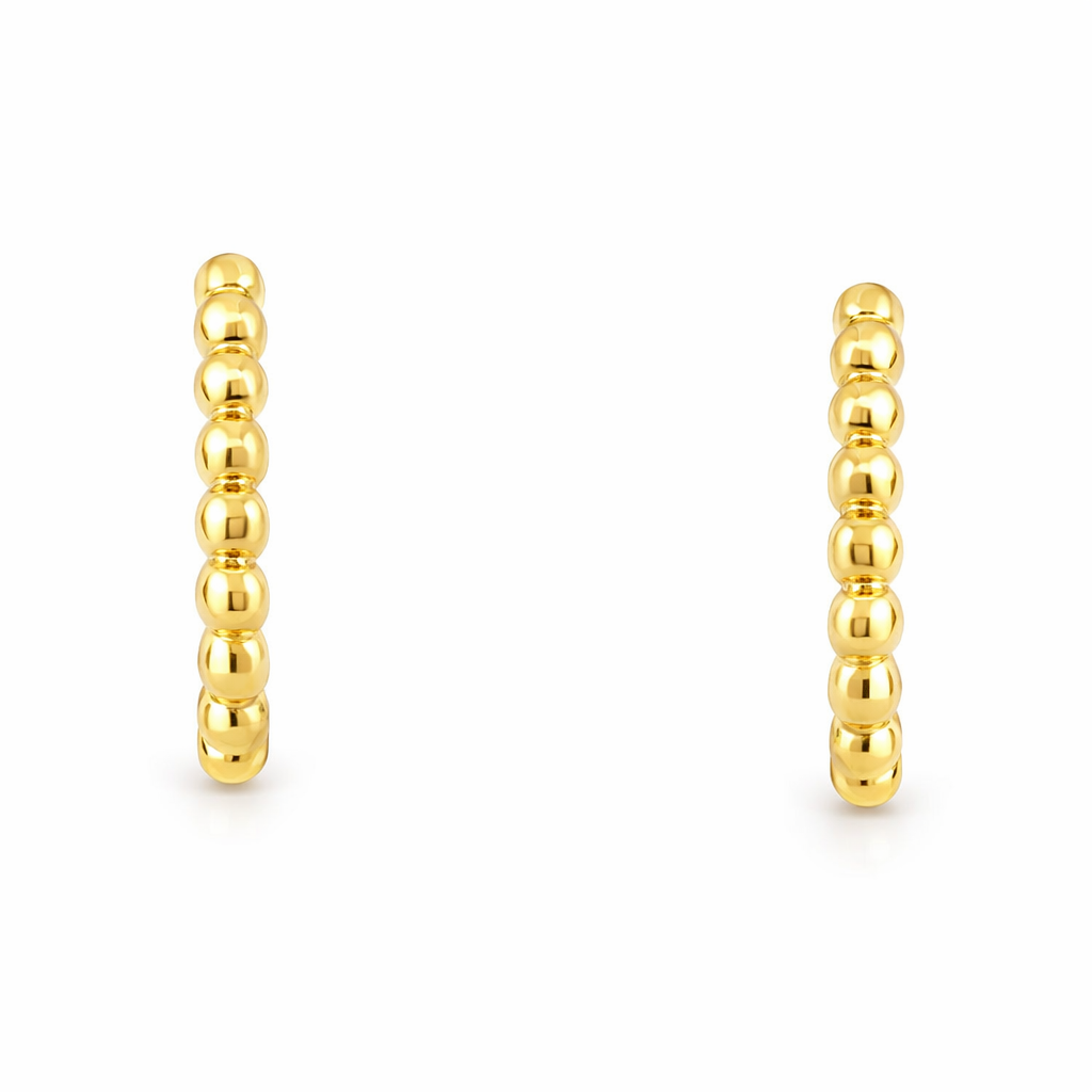 Huggie Hoop Earrings | Ball Hoop 9K 10mm x 2mm
