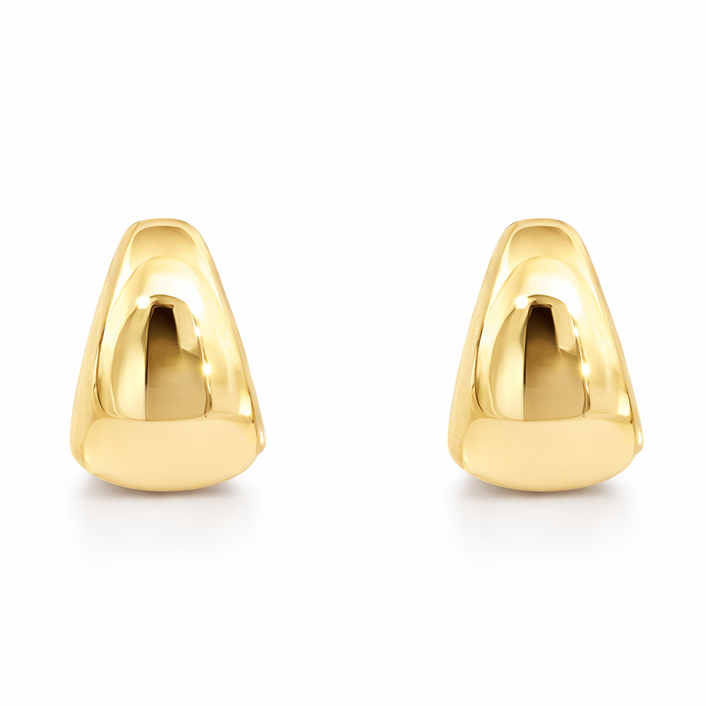 Huggie Hoop Earrings | 8mm x 9mm Graduating 9K Gold
