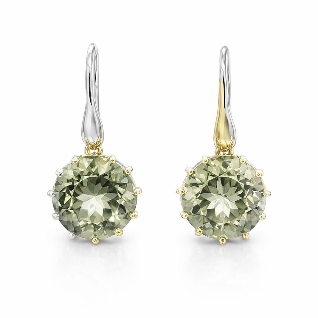 Earrings | Green Amethyst Silver Drops