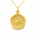 Pendant Crowned Victoria Pigeon In 18K