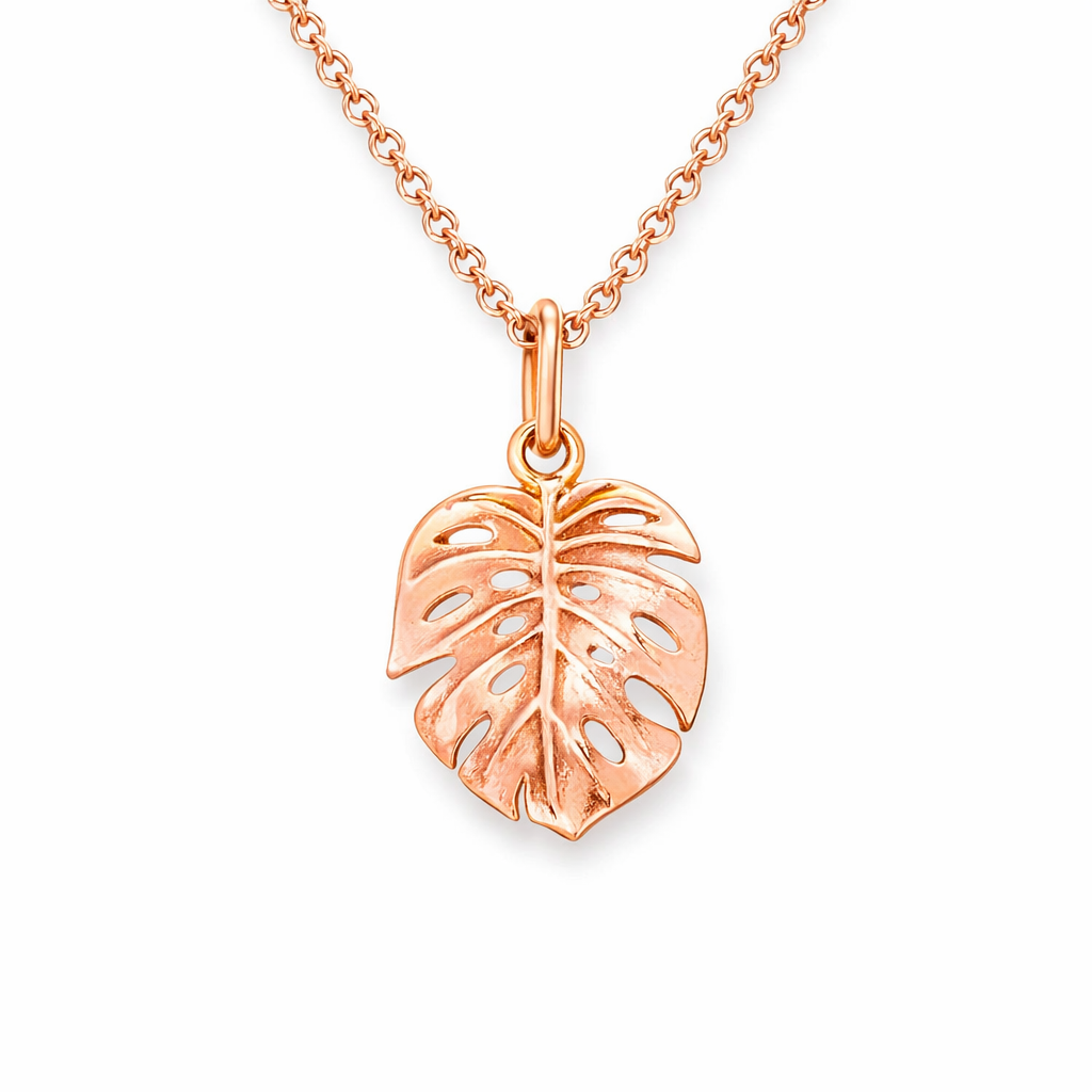 Pendant | Monstera Leaf In 9K Rose Gold