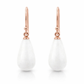 Earrings | White Agate Drops On 9K Rose Gold Hooks