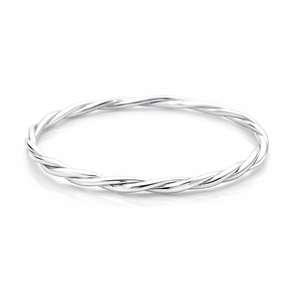 Bangle | Wide Weave Rope Style In Sterling Silver
